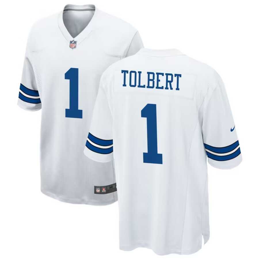 Men & Women & Youth Dallas Cowboys #1 Jalen Tolbert White Vapor Limited Jersey